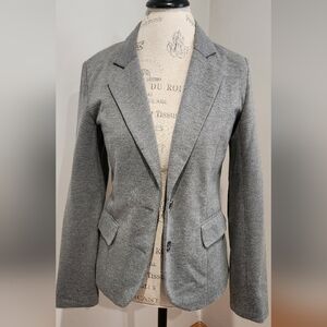 LOVE TREE Women's Gray Blazer With Brown Elbow Patches  WASHABLE Size M